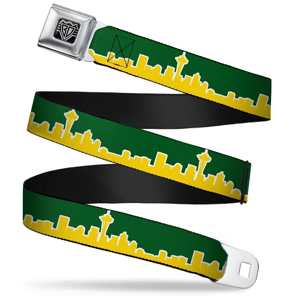 9652 Unisex-Adult's Seatbelt Belt Seattle Regular Skyline Green/Yellow